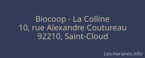 Biocoop - La Colline