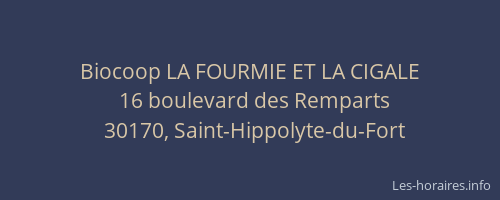 Biocoop LA FOURMIE ET LA CIGALE