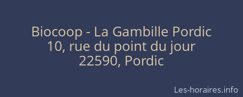 Biocoop - La Gambille Pordic
