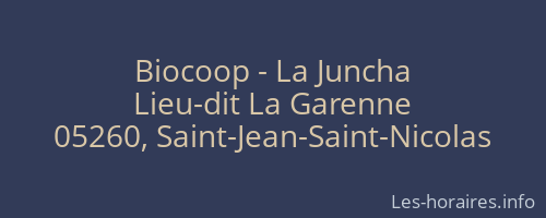 Biocoop - La Juncha