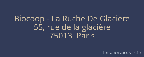 Biocoop - La Ruche De Glaciere