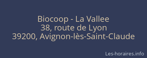 Biocoop - La Vallee