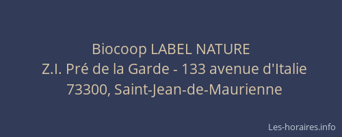 Biocoop LABEL NATURE