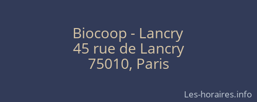Biocoop - Lancry