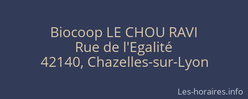 Biocoop LE CHOU RAVI
