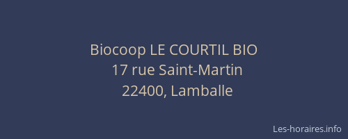 Biocoop LE COURTIL BIO