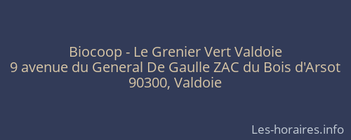 Biocoop - Le Grenier Vert Valdoie