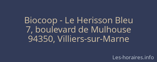 Biocoop - Le Herisson Bleu