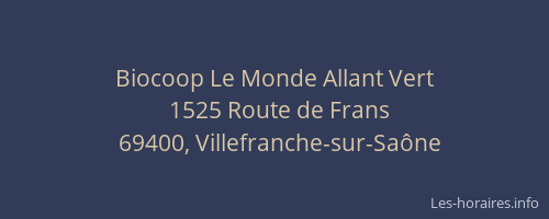 Biocoop Le Monde Allant Vert