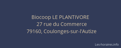 Biocoop LE PLANTIVORE