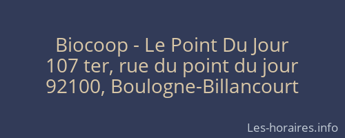 Biocoop - Le Point Du Jour