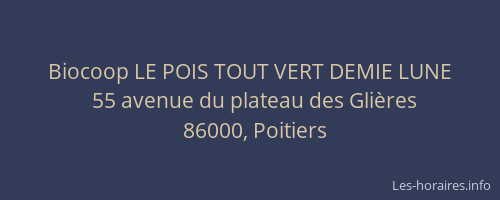 Biocoop LE POIS TOUT VERT DEMIE LUNE