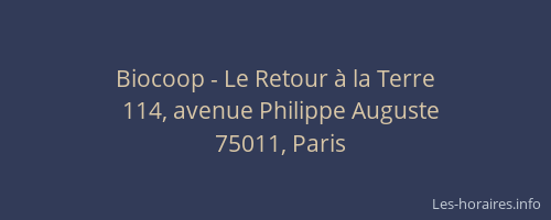 Biocoop - Le Retour à la Terre