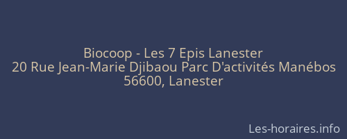 Biocoop - Les 7 Epis Lanester