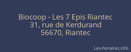 Biocoop - Les 7 Epis Riantec