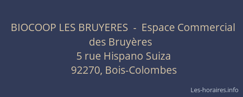 BIOCOOP LES BRUYERES  -  Espace Commercial des Bruyères