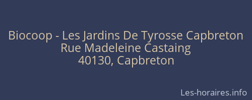 Biocoop - Les Jardins De Tyrosse Capbreton