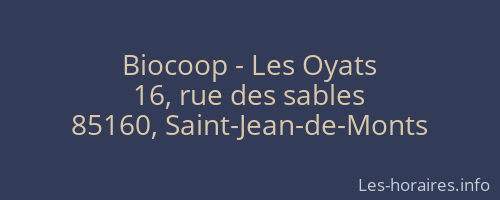 Biocoop - Les Oyats