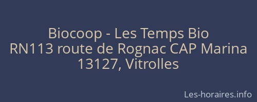 Biocoop - Les Temps Bio