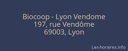 Biocoop - Lyon Vendome