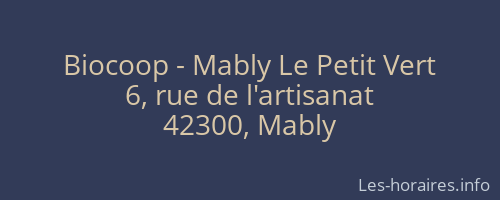 Biocoop - Mably Le Petit Vert