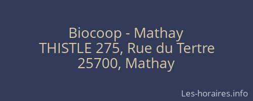 Biocoop - Mathay