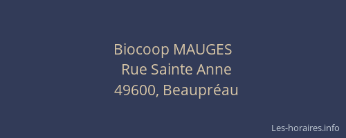 Biocoop MAUGES