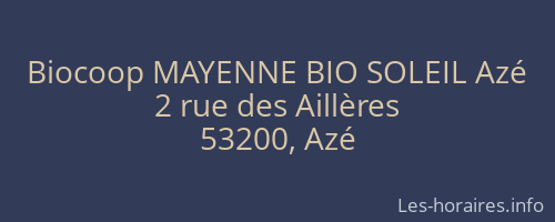 Biocoop MAYENNE BIO SOLEIL Azé