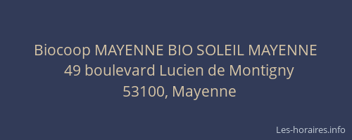 Biocoop MAYENNE BIO SOLEIL MAYENNE