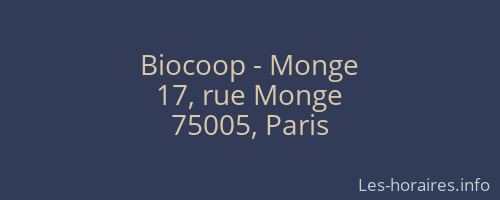 Biocoop - Monge