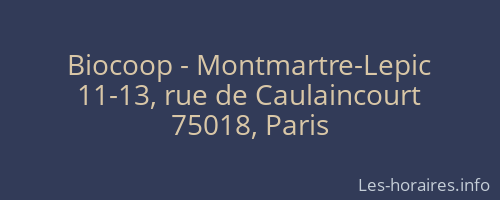 Biocoop - Montmartre-Lepic