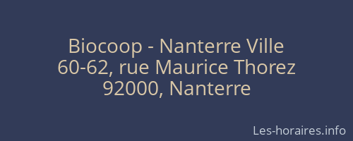 Biocoop - Nanterre Ville