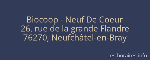 Biocoop - Neuf De Coeur