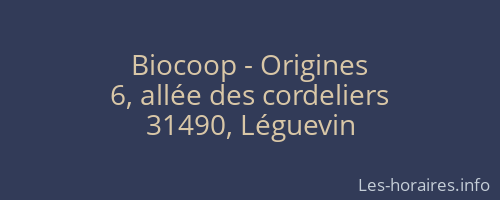 Biocoop - Origines