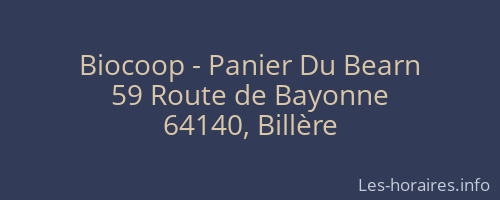 Biocoop - Panier Du Bearn