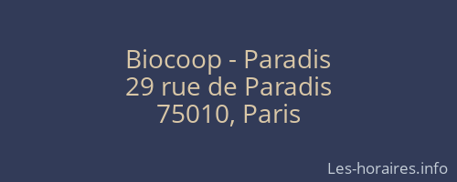 Biocoop - Paradis