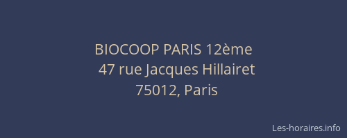 BIOCOOP PARIS 12ème
