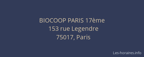 BIOCOOP PARIS 17ème
