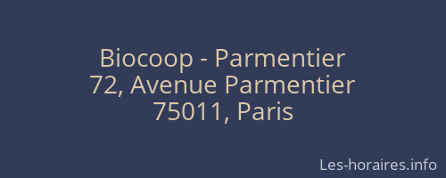 Biocoop - Parmentier
