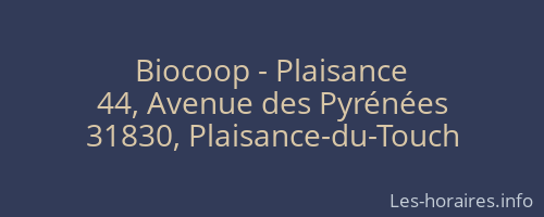Biocoop - Plaisance