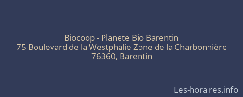 Biocoop - Planete Bio Barentin