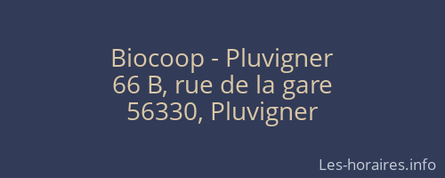 Biocoop - Pluvigner