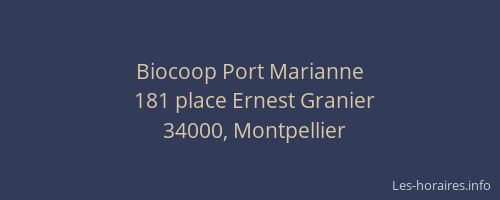 Biocoop Port Marianne