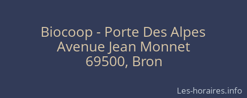 Biocoop - Porte Des Alpes