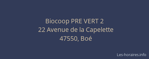 Biocoop PRE VERT 2