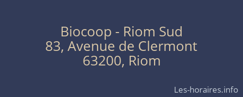 Biocoop - Riom Sud