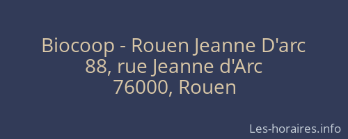 Biocoop - Rouen Jeanne D'arc