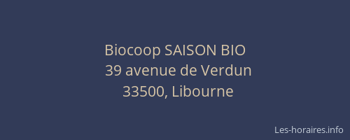 Biocoop SAISON BIO
