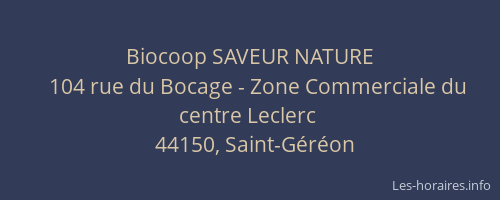 Biocoop SAVEUR NATURE