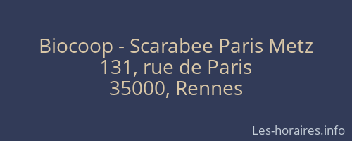 Biocoop - Scarabee Paris Metz